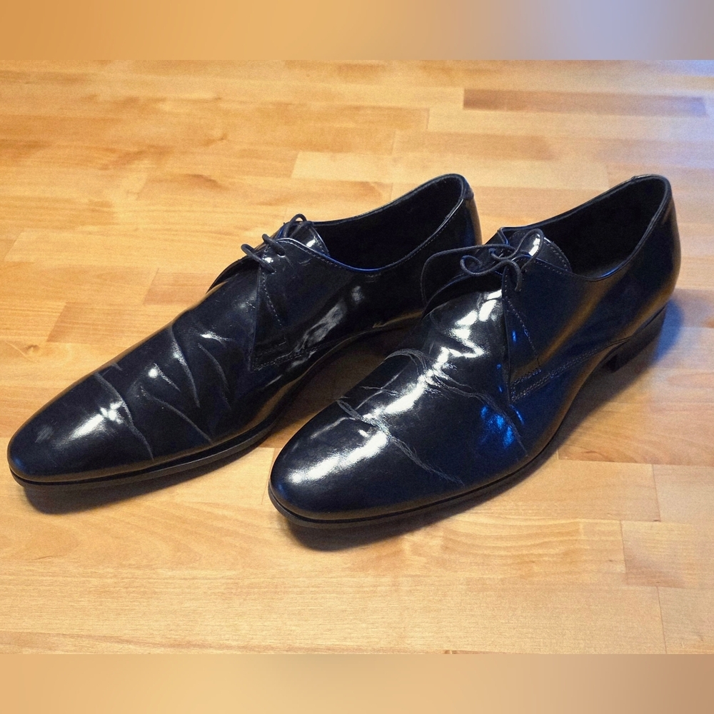 Burberry Glossy Black Leather Men's Dress Shoes | 42 EU / 9 US